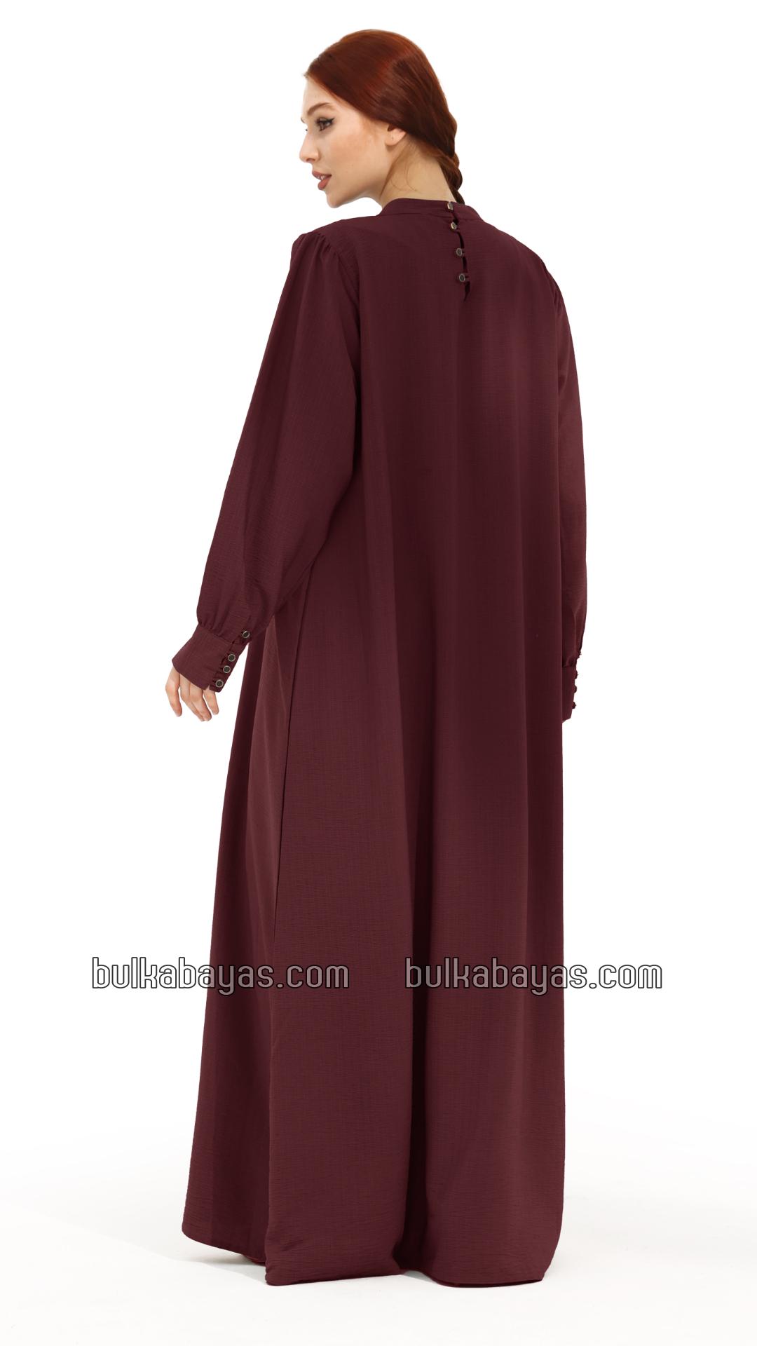 Bulk Gorgeous Abaya with Show Buttons in Maroon