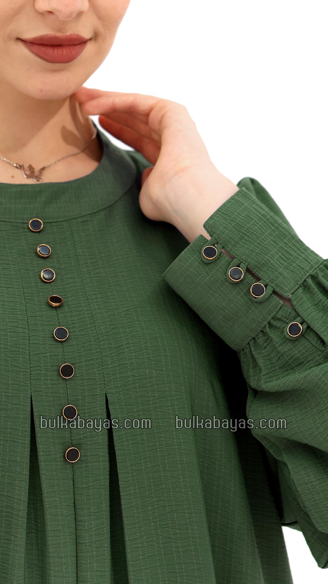 Bulk Gorgeous Abaya with Show Buttons in Olive 