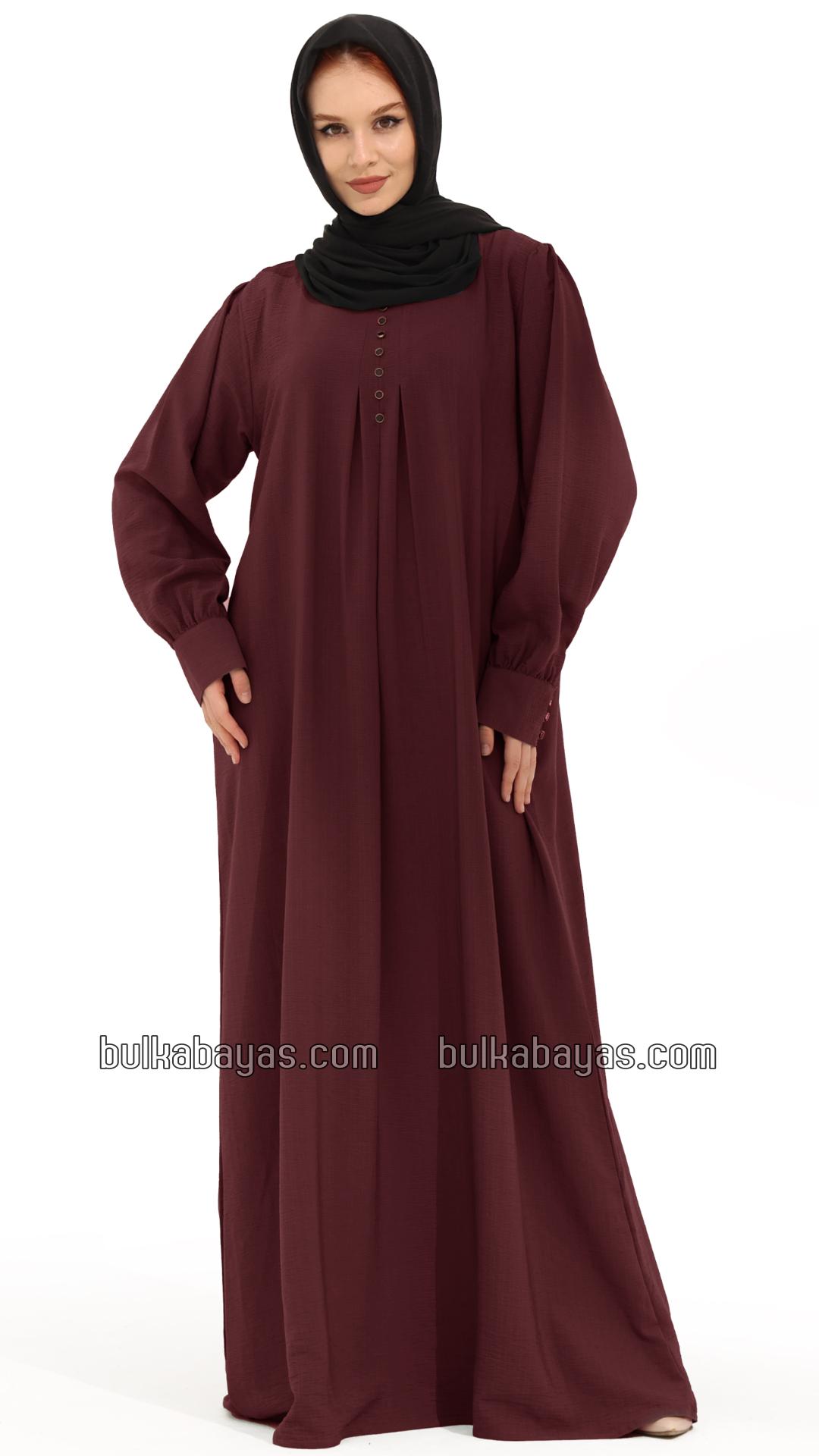 Bulk Gorgeous Abaya with Show Buttons in Maroon