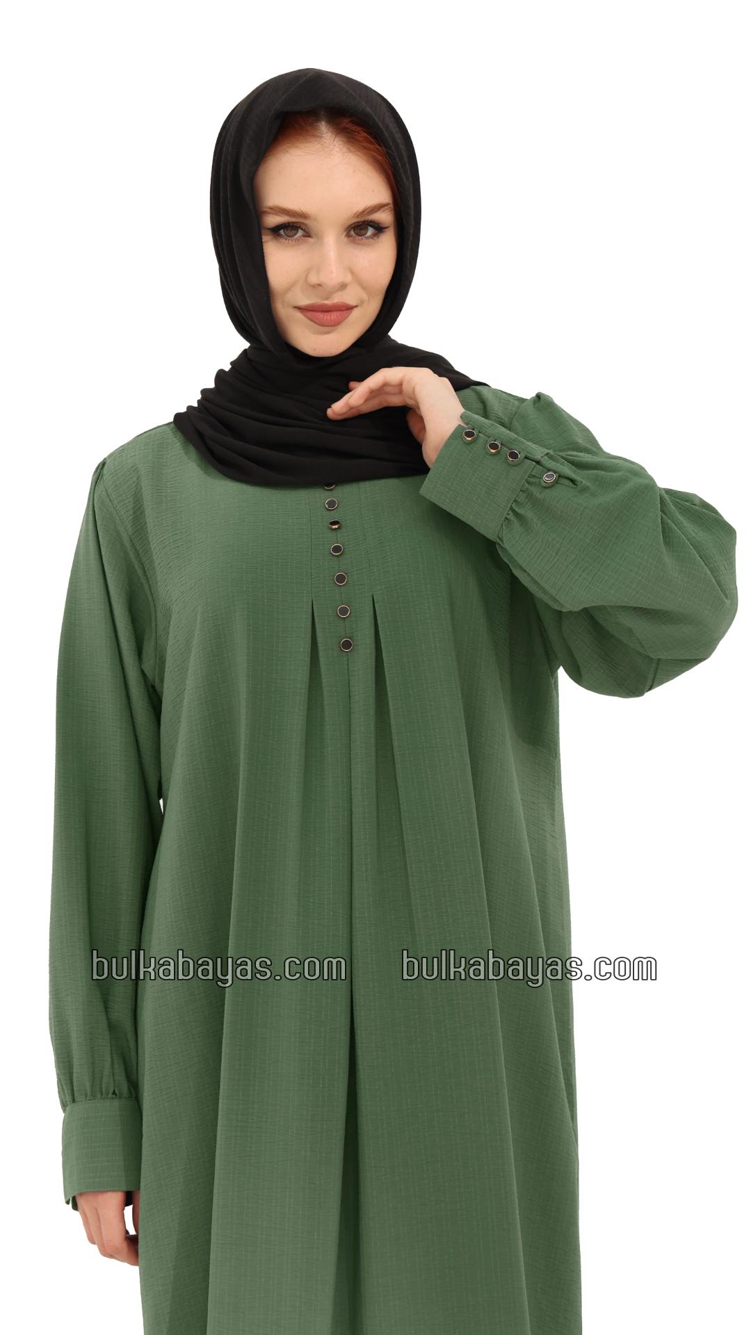 Bulk Gorgeous Abaya with Show Buttons in Olive 