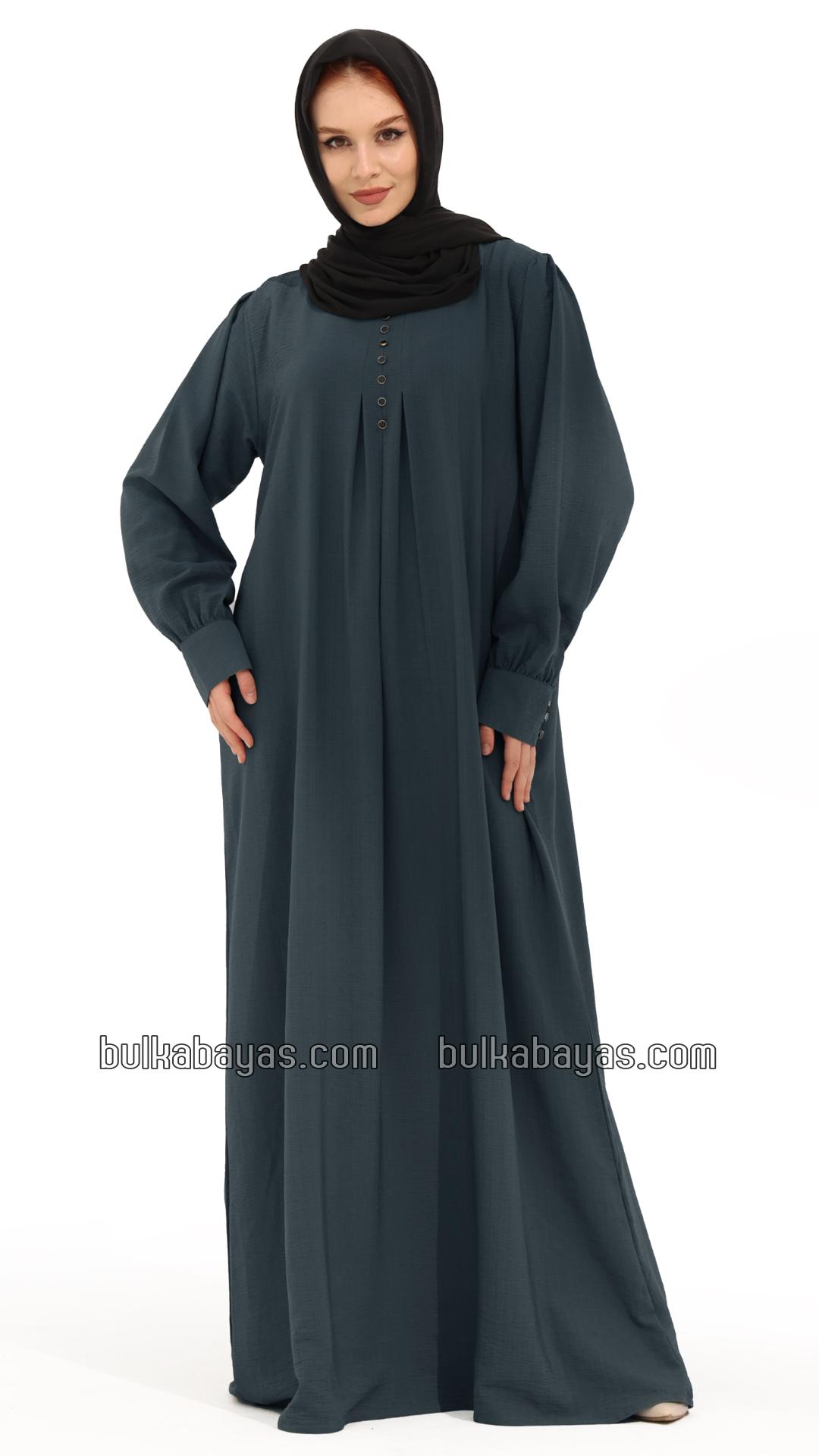 Bulk Gorgeous Abaya with Show Buttons in Dark Grey