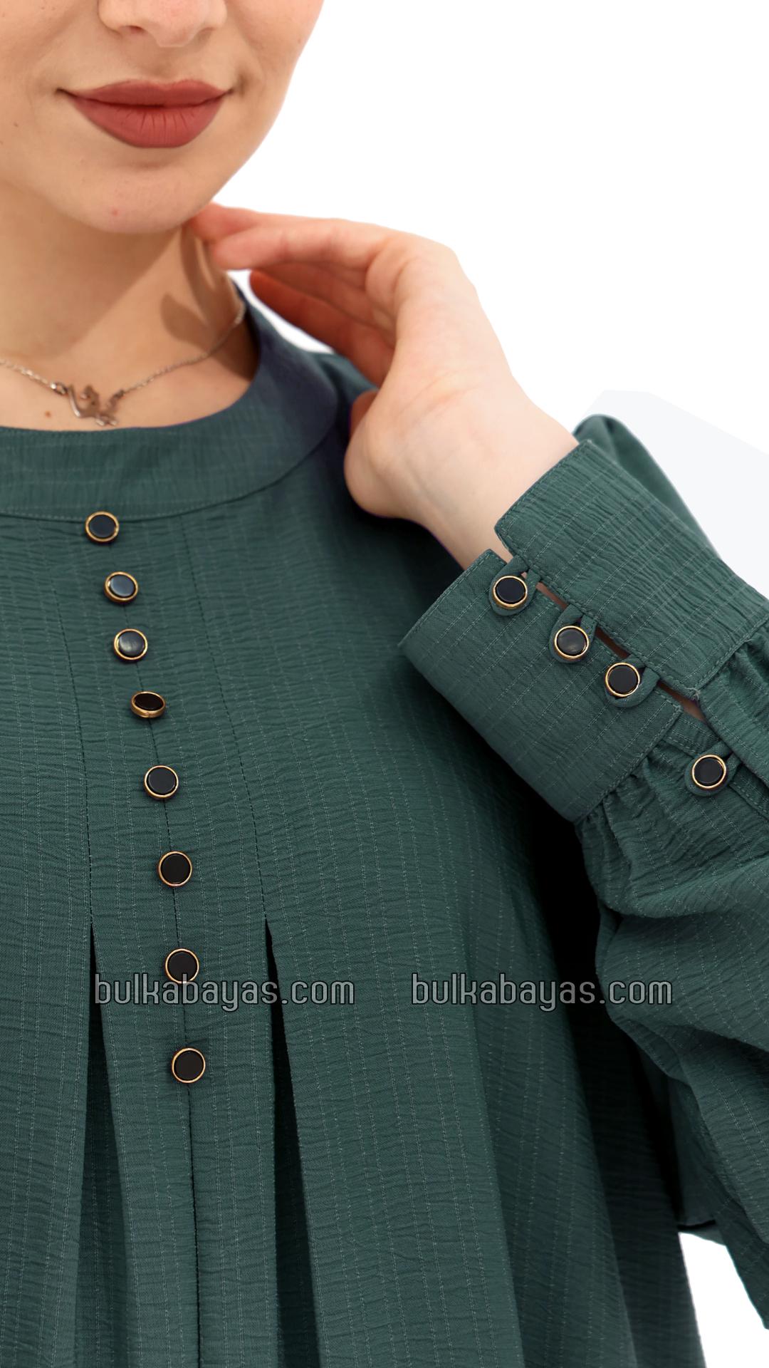 Bulk Gorgeous Abaya with Show Buttons in Cadet Blue