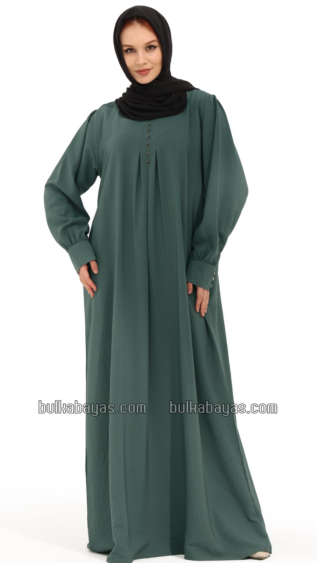 Bulk Gorgeous Abaya with Show Buttons in Cadet Blue
