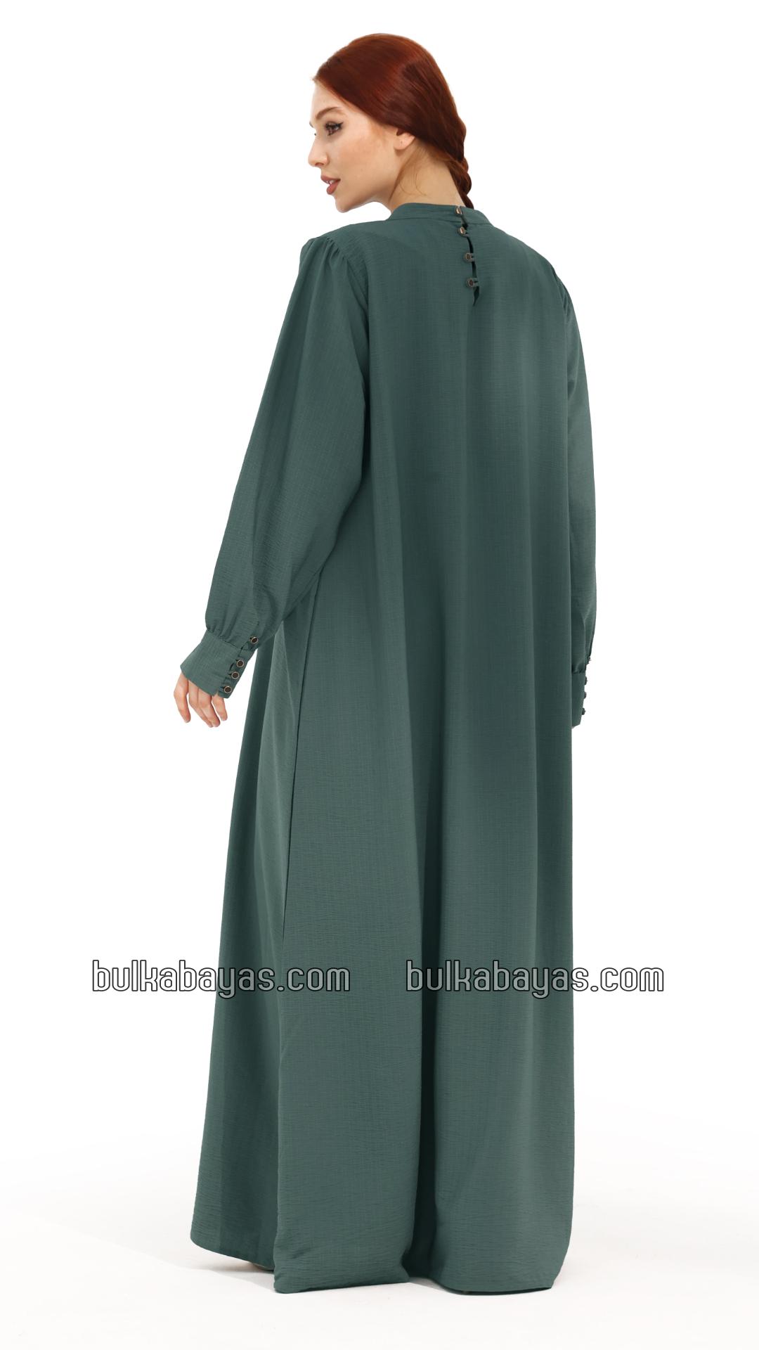 Bulk Gorgeous Abaya with Show Buttons in Cadet Blue
