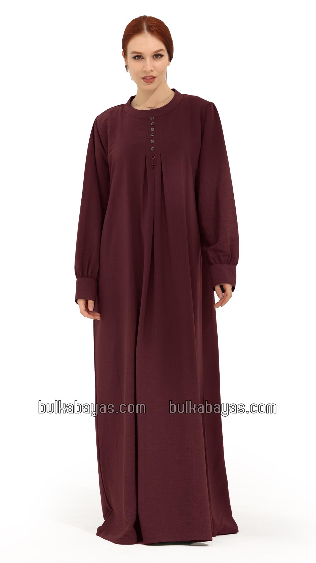 Bulk Gorgeous Abaya with Show Buttons in Maroon