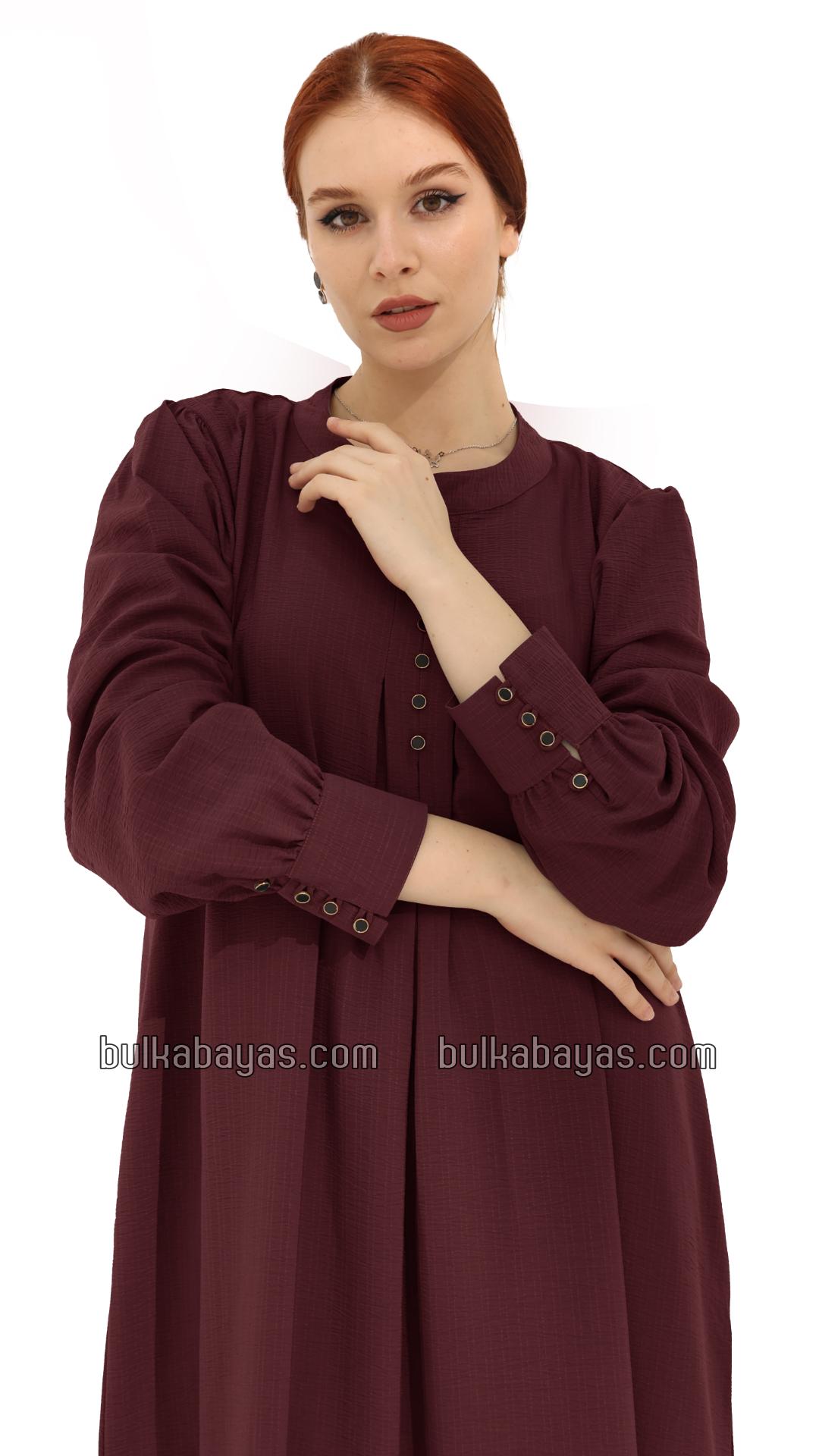 Bulk Gorgeous Abaya with Show Buttons in Maroon