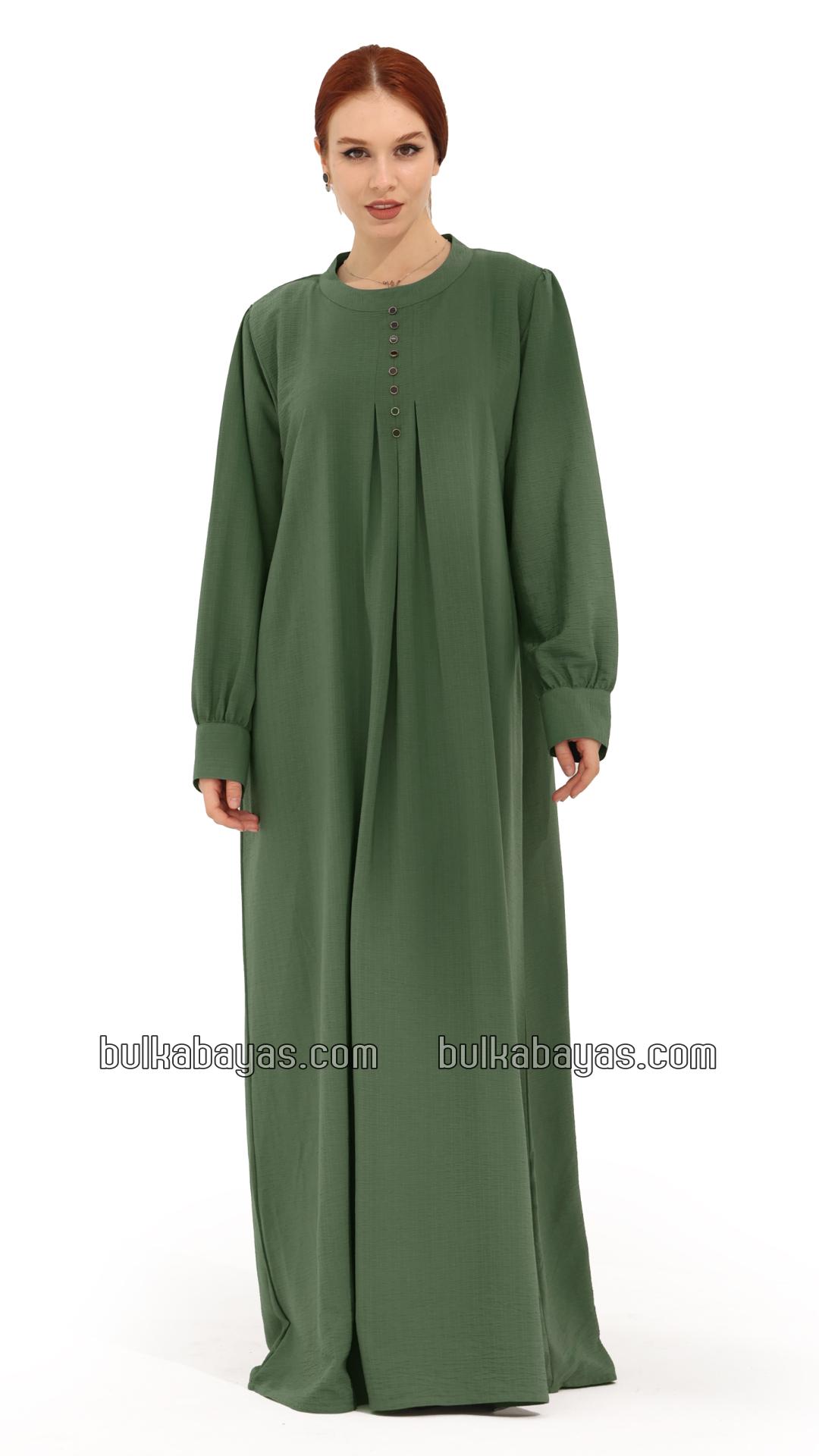 Bulk Gorgeous Abaya with Show Buttons in Olive 