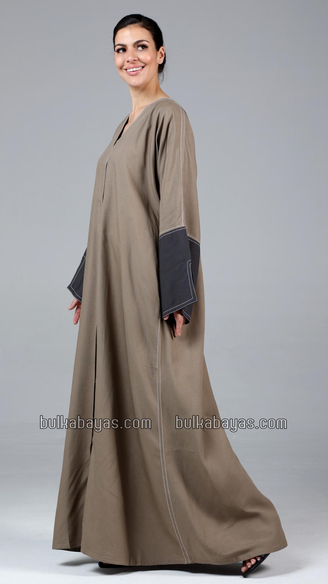 Bulk Elegant Front Open Linen Abaya